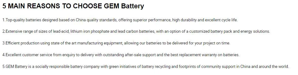 12V250ah Premium Quality Energystorage PVC-Gel Sio2 Electrolyte Battery for Renewable Power Reserve